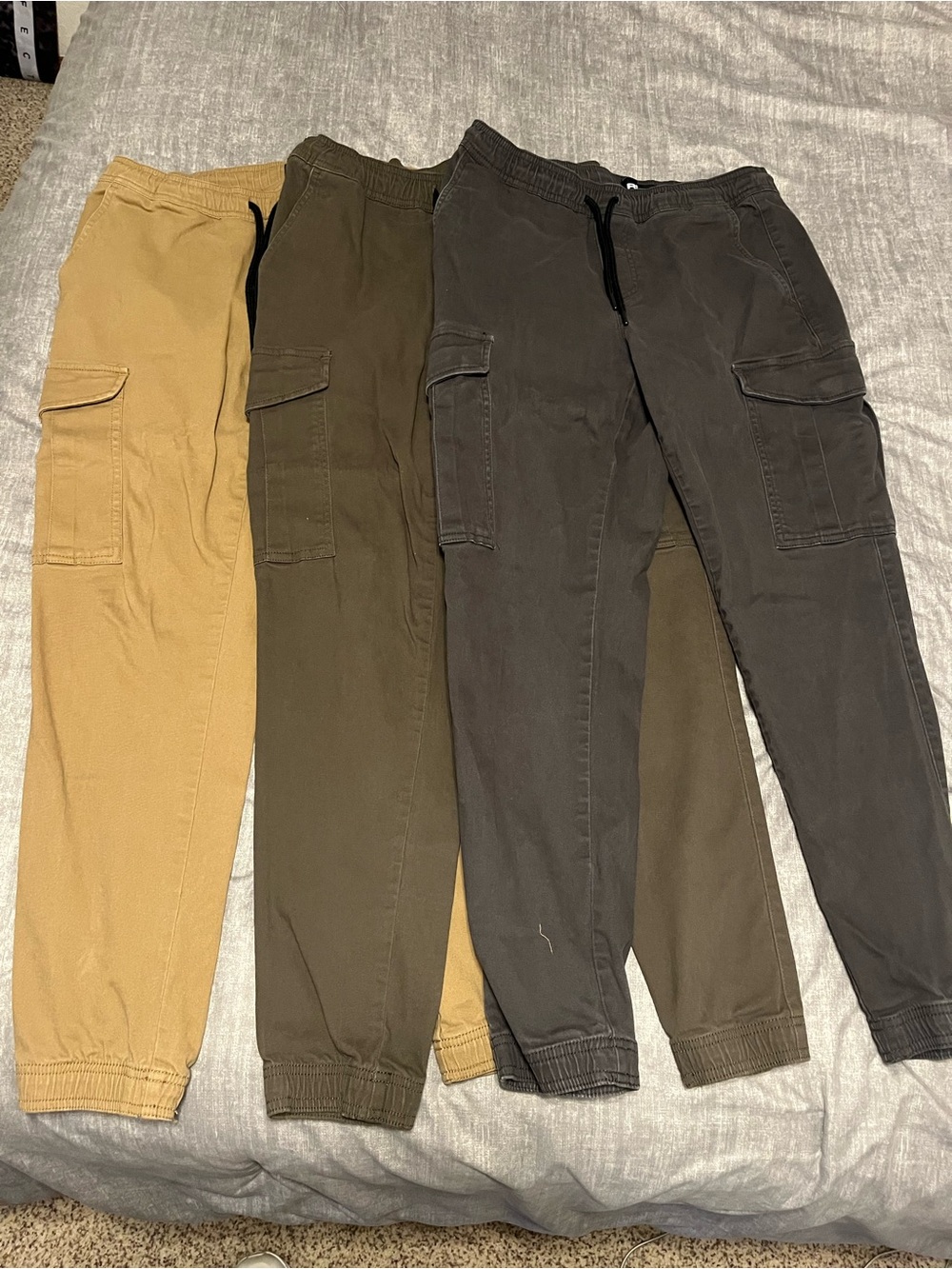 RSQ Men's Cargo Joggers in Tan, Olive & Khaki